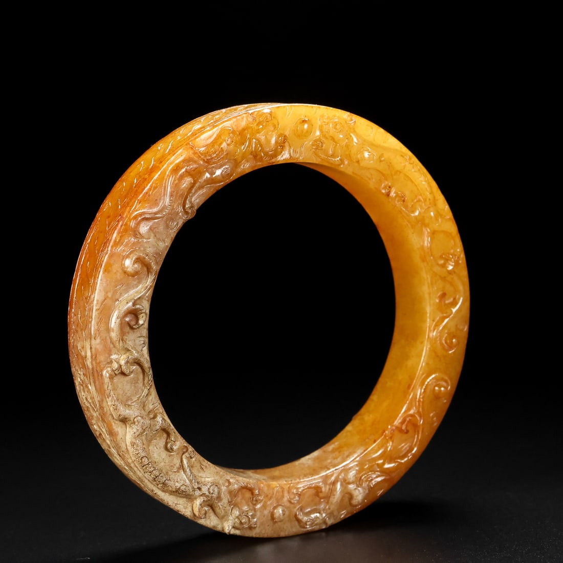 A Exquisite Hotan Jade Dragon Pattern Bracelets - 3