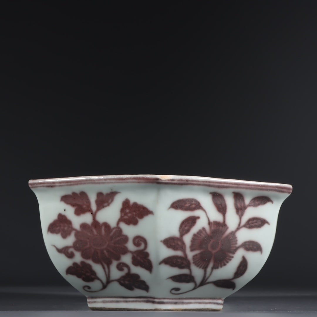 A Exquisite Underglaze-Red Flower Pattern Flowerpot - 2