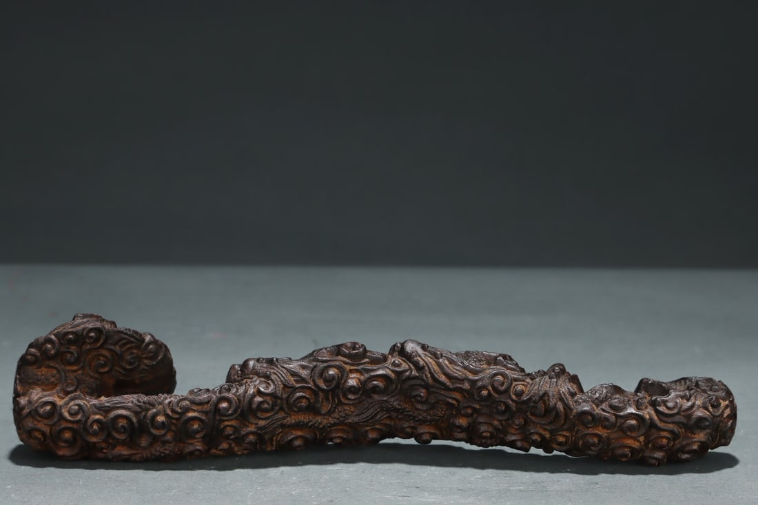 An Exquisite Eaglewood Dragon Pattern Ruyi - 7