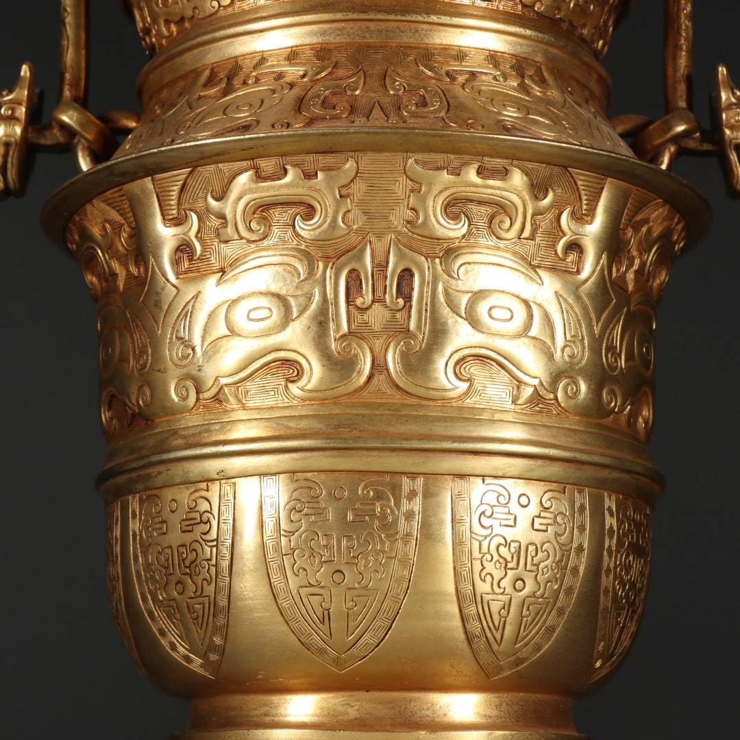 An Exquisite Gilt Bronze Beast-Face Pattern Ewer - 2
