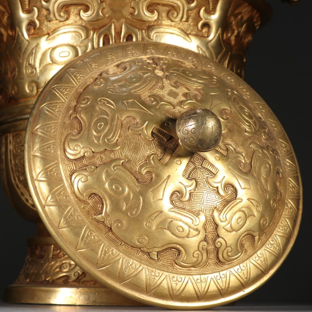 An Exquisite Gilt Bronze Beast-Face Pattern Ewer - 3