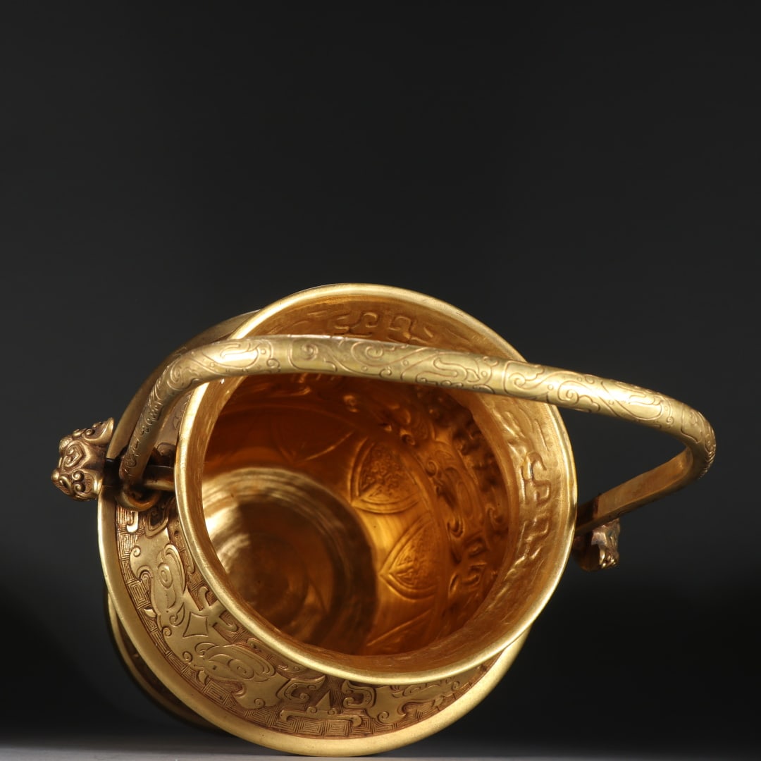 An Exquisite Gilt Bronze Beast-Face Pattern Ewer - 8