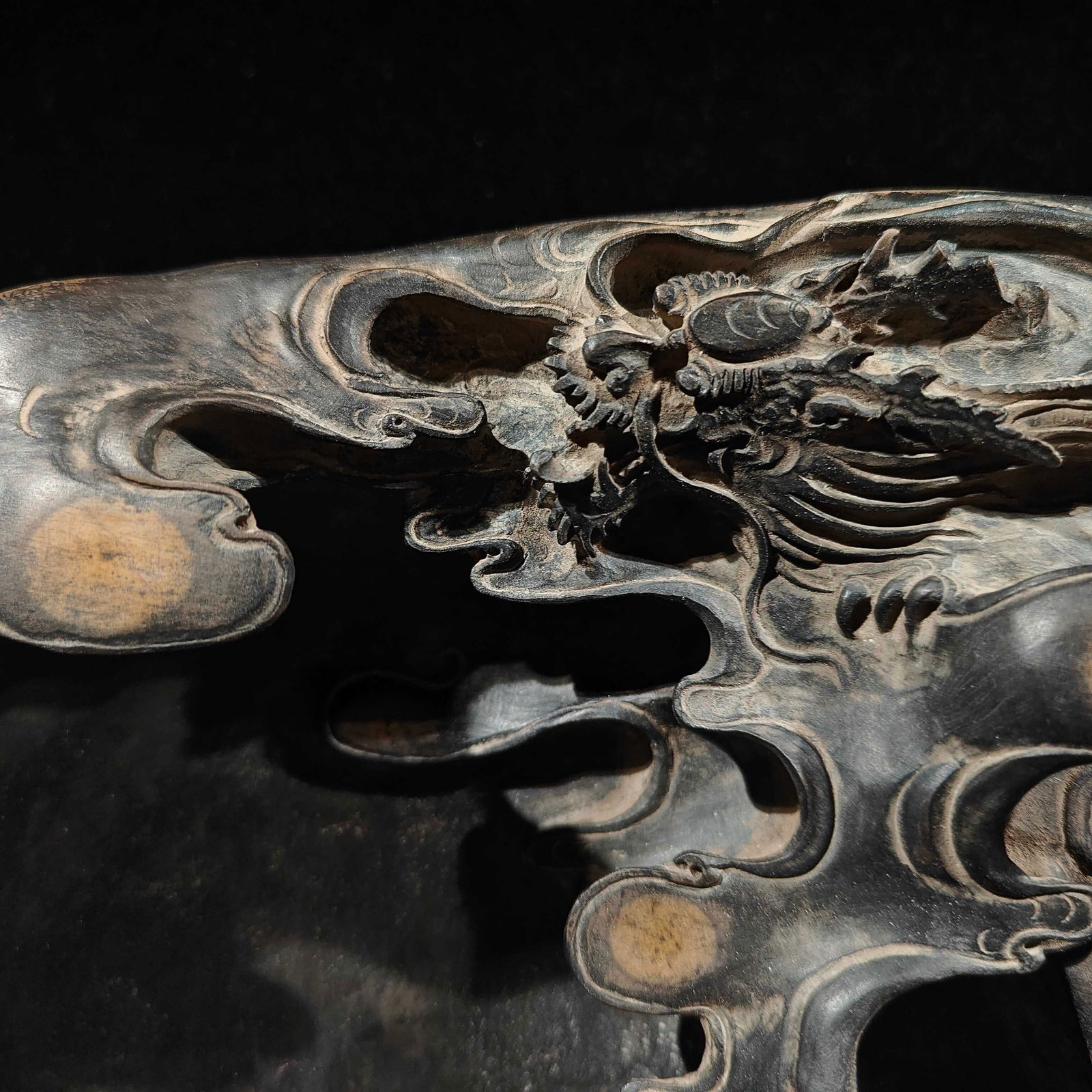 An Exquisite Auspicious Cloud Pattern Dragon Pattern Inkstone - 2