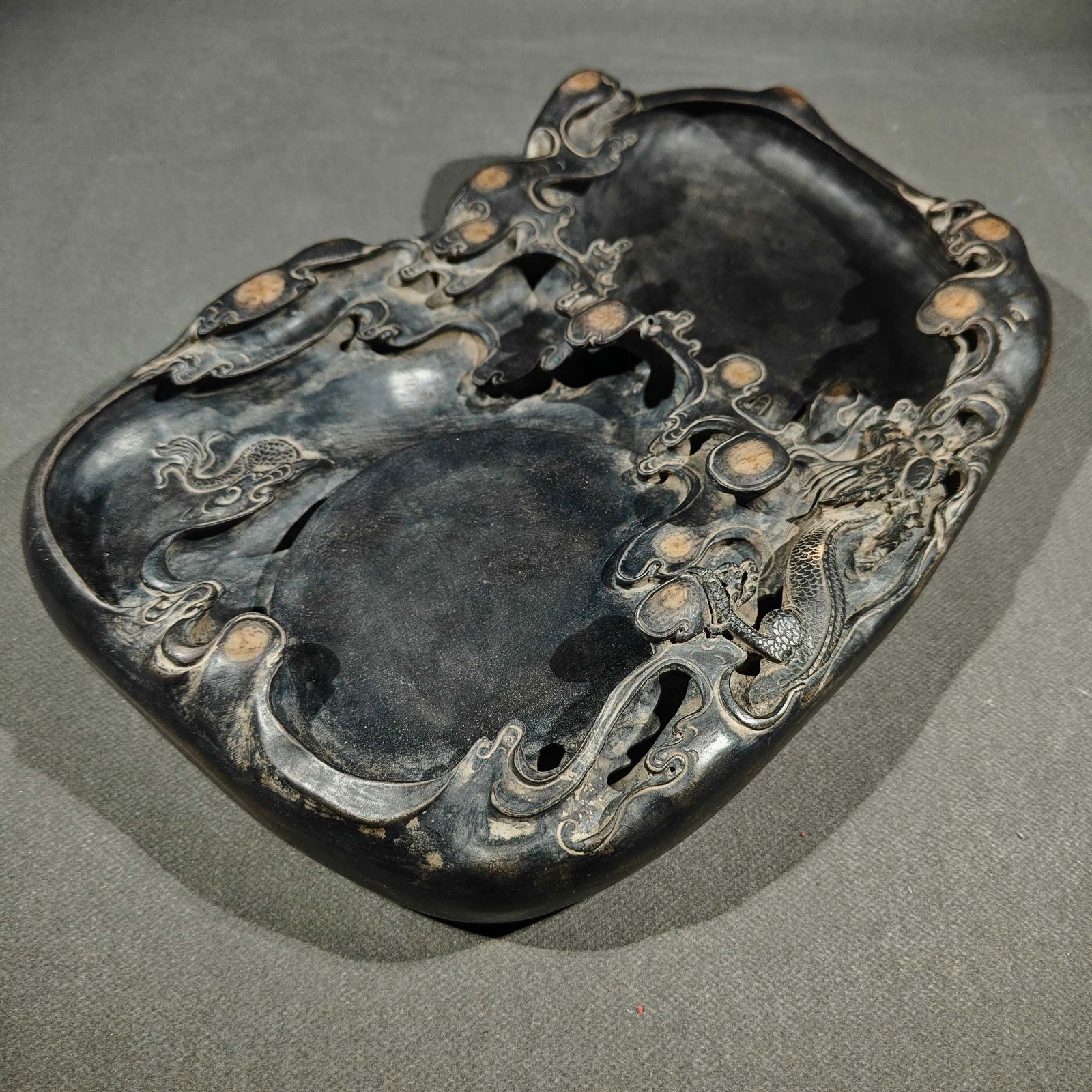 An Exquisite Auspicious Cloud Pattern Dragon Pattern Inkstone - 7