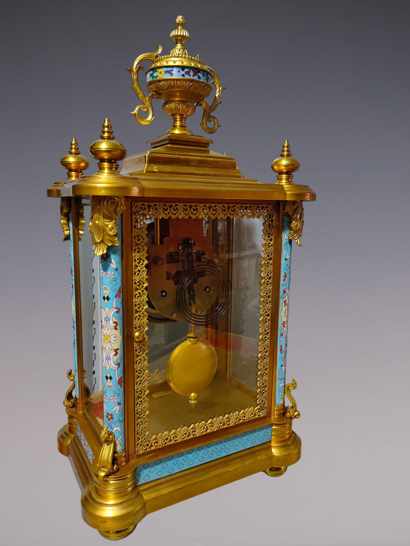 An Exquisite Gilt Bronze Lotus Pattern Clock - 4