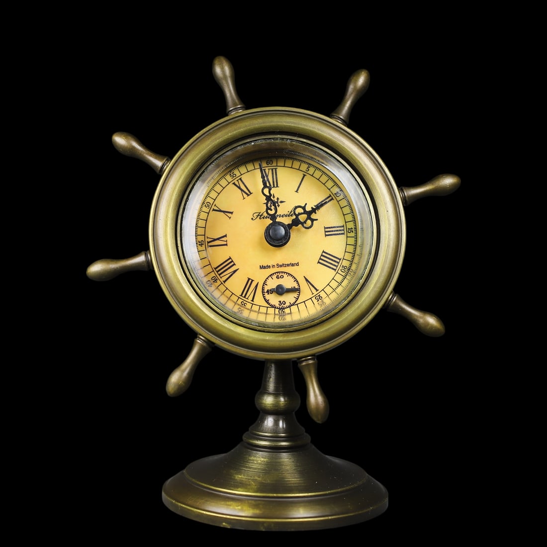 An Exquisite Bronze Clock: An Exquisite Bronze Clock Qing Dynasty, China Size:5.1inx6.3in铜舵手计时闹钟 中国清代 Size:13cmx16cm