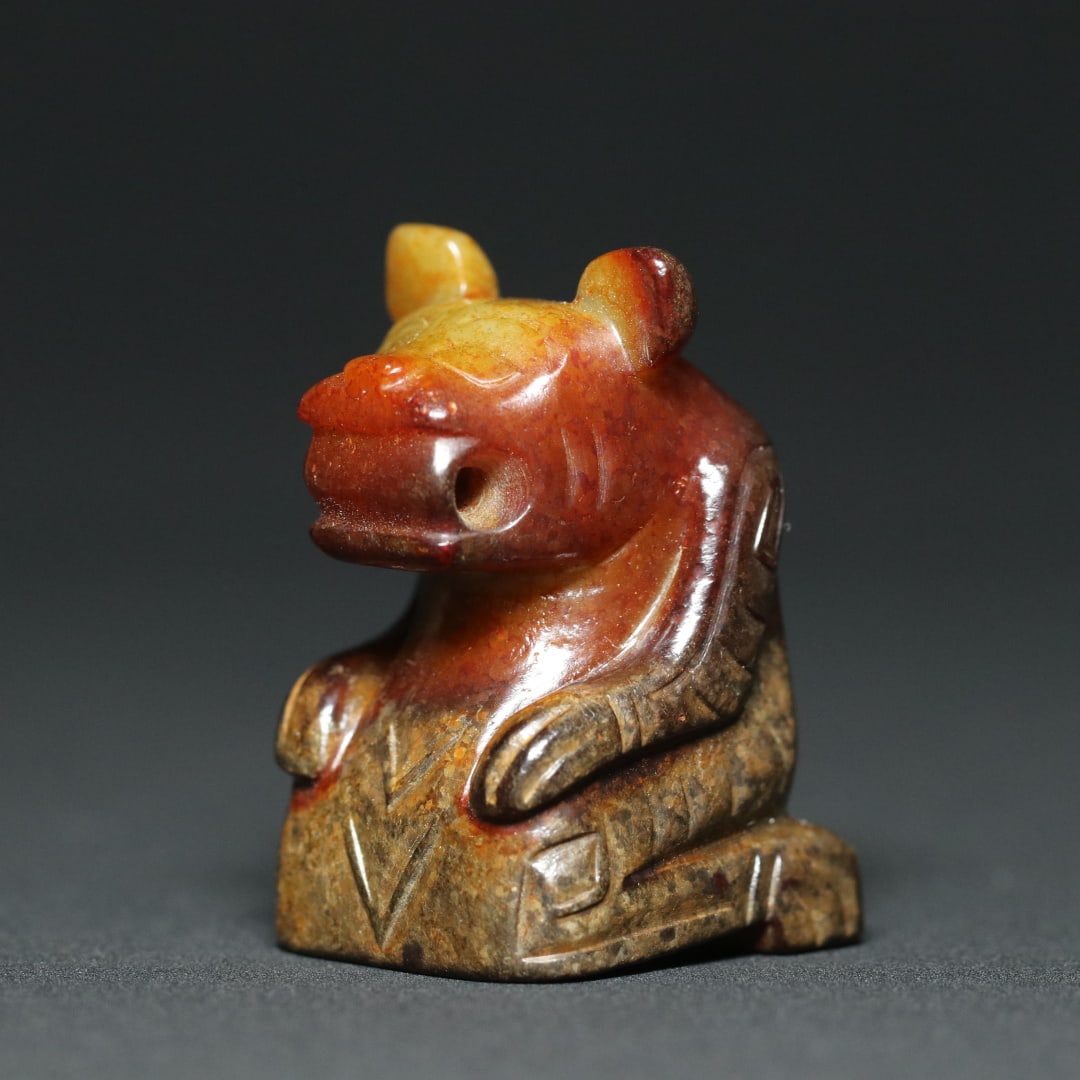 An Exquisite White Jade Bear Pendant (1 of 9)