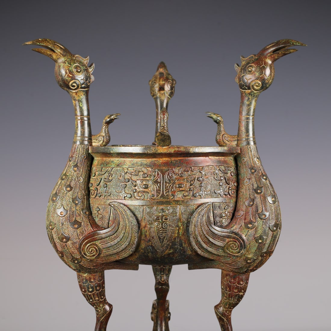 An Exquisite Bronze Phoenix Pattern Censer - 2