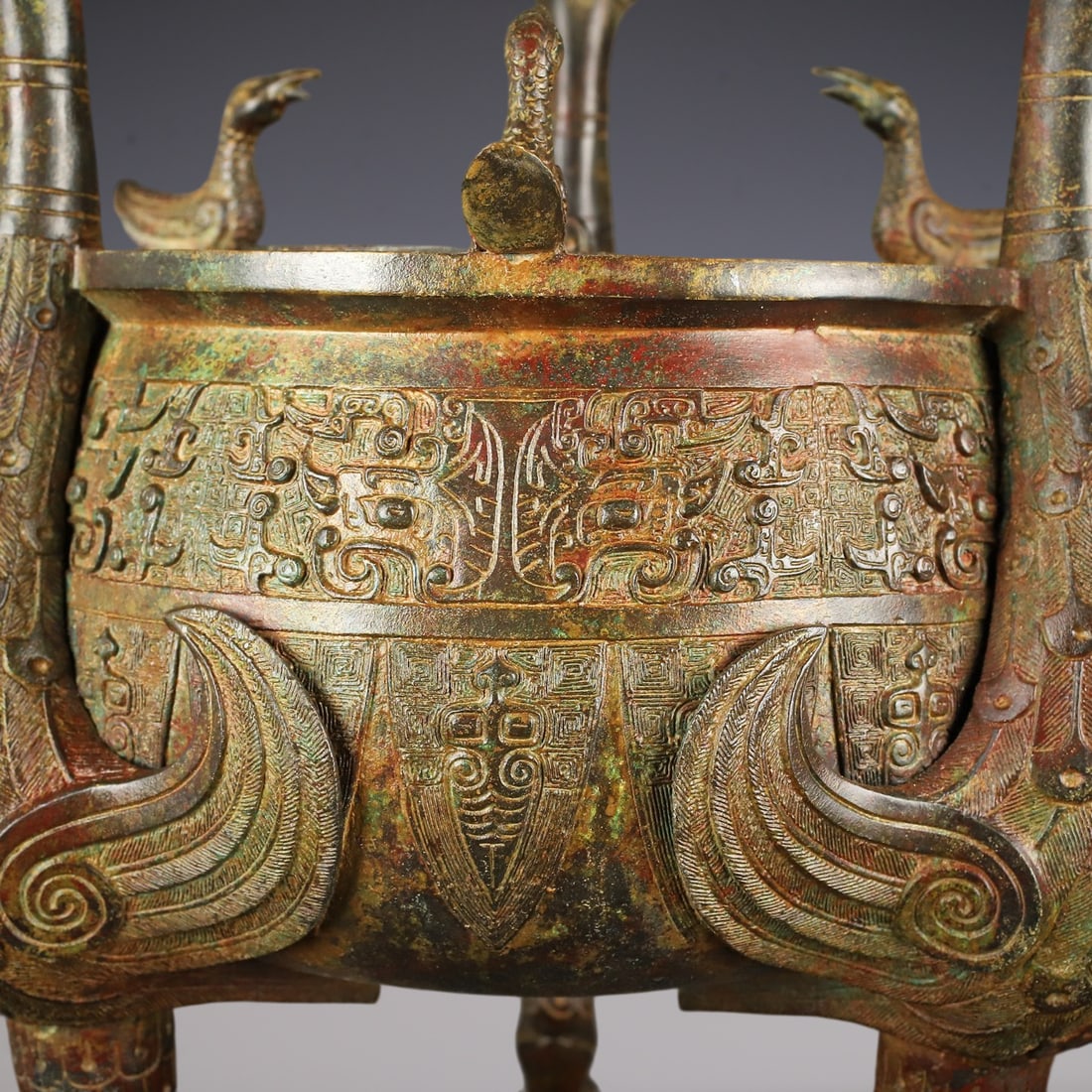 An Exquisite Bronze Phoenix Pattern Censer - 4