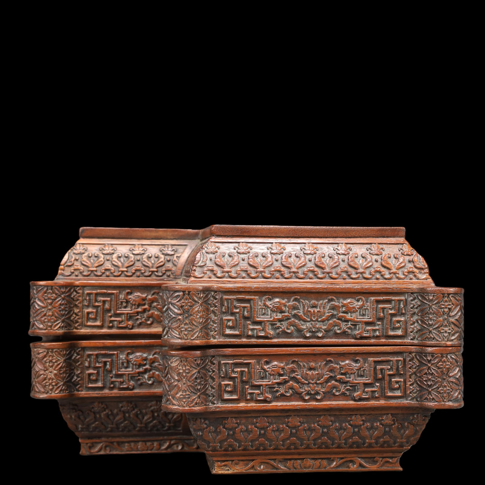 A Exquisite Boxwood Lotus Pattern Box - 3