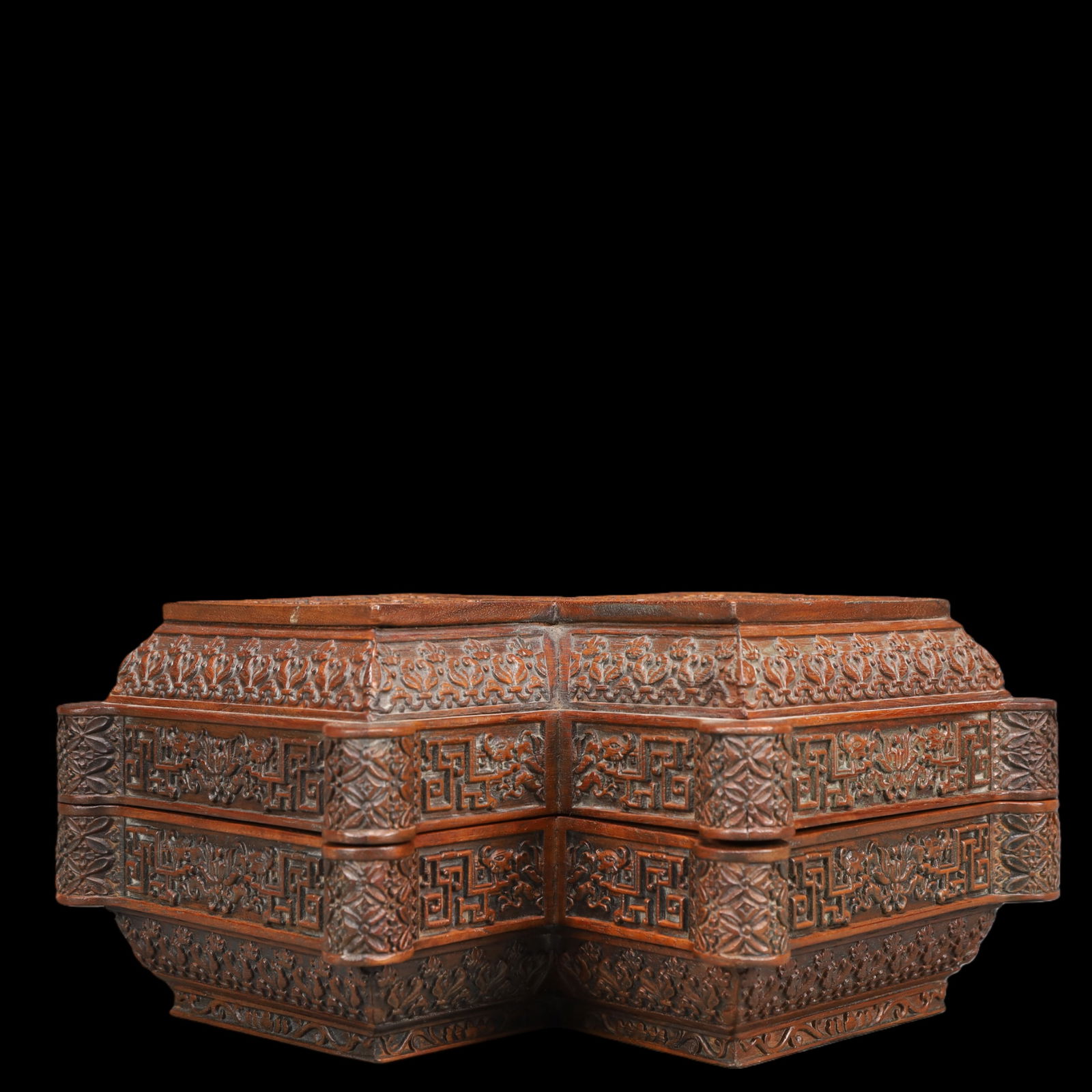 A Exquisite Boxwood Lotus Pattern Box - 5