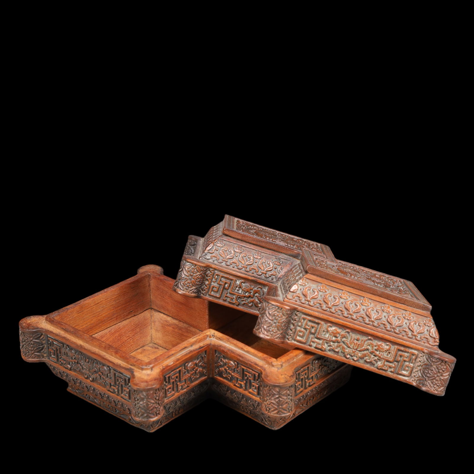 A Exquisite Boxwood Lotus Pattern Box - 7