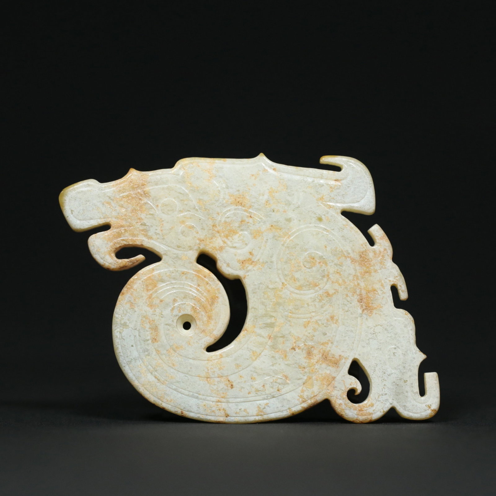 An Exquisite White Jade Dragon Pattern Ornament (1 of 9)