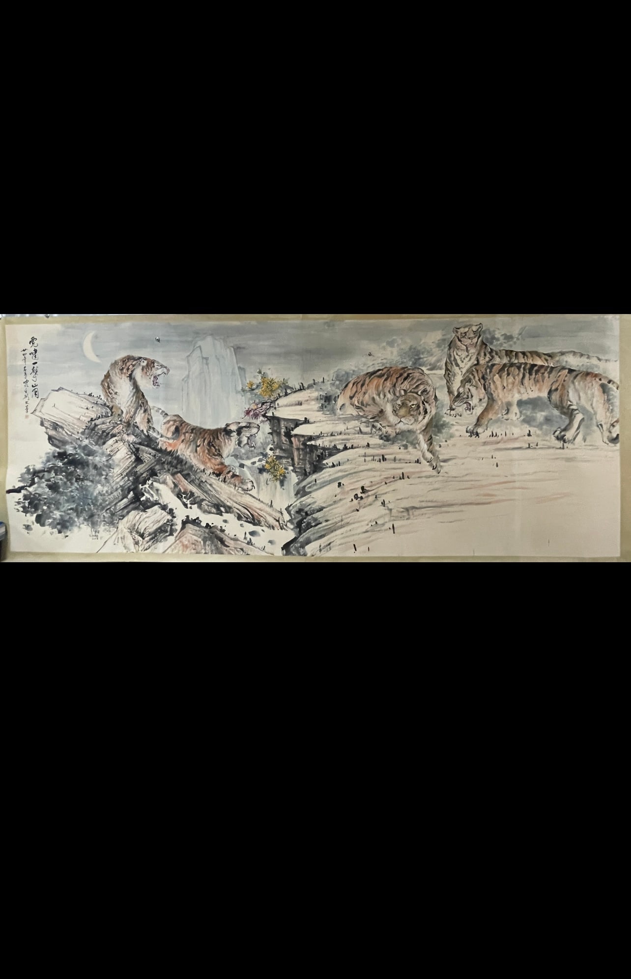 A Chinese Ink Painting of Tiger on Paper (1 of 12)