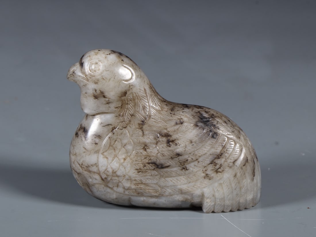 An Exquisite White Jade Mandarin Duck Ornament (1 of 9)