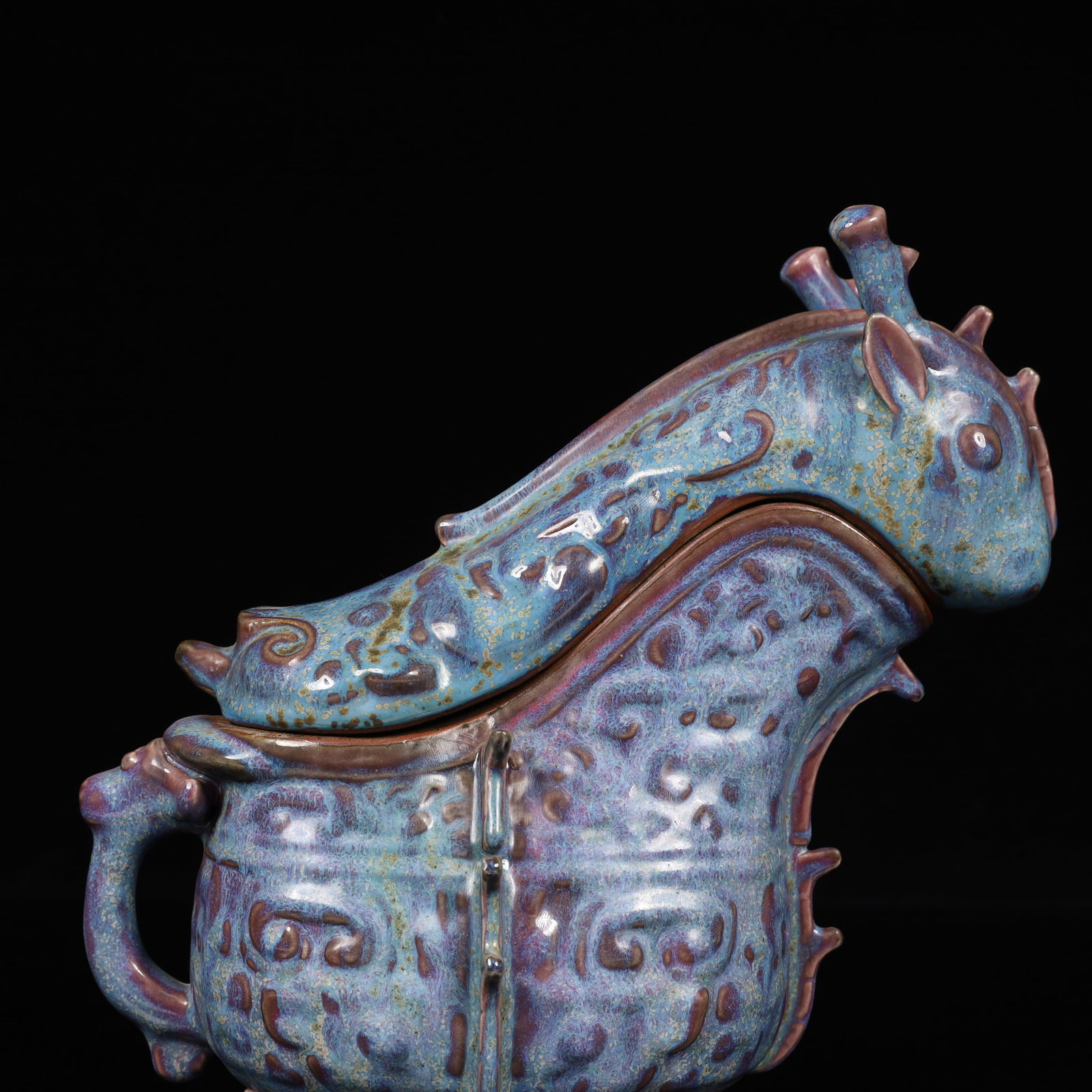 An Exquisite Jun yao Beast-Face Pattern Ewer - 2