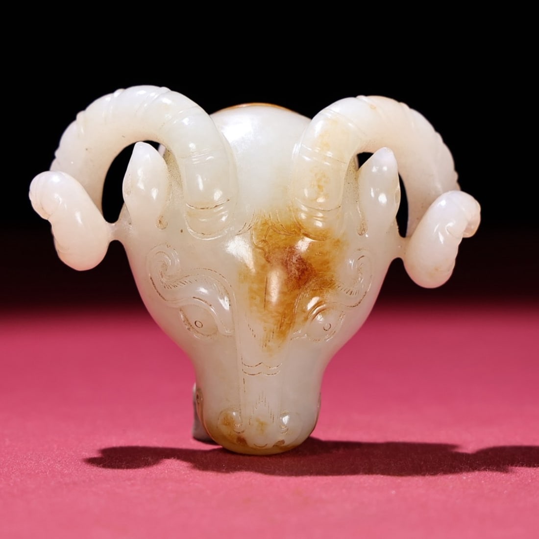 An Exquisite White Jade Sheep Ornament,With Inscription (1 of 8)