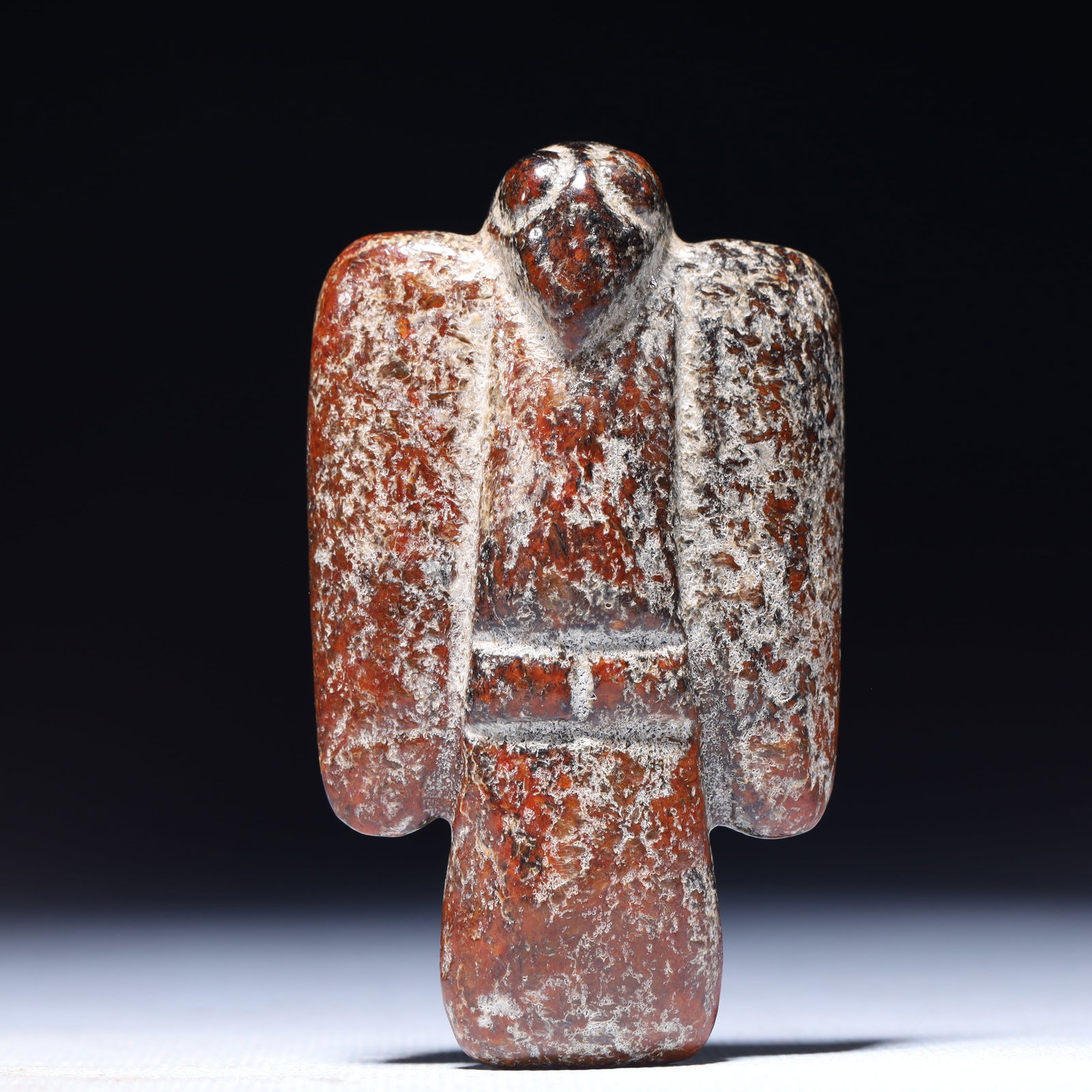 An Archaic Hongshan Culture Yellow Jade Bird Ornament: An Archaic Hongshan Culture Yellow Jade Bird Ornament,Ancient Time,China,Size:1.8inx0.6inx3in,Weight:78g 