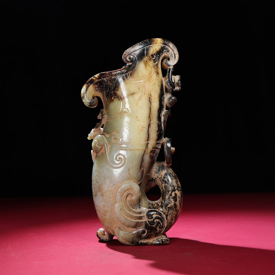 An Exquisite White Jade Dragon Pattern Cup - 4