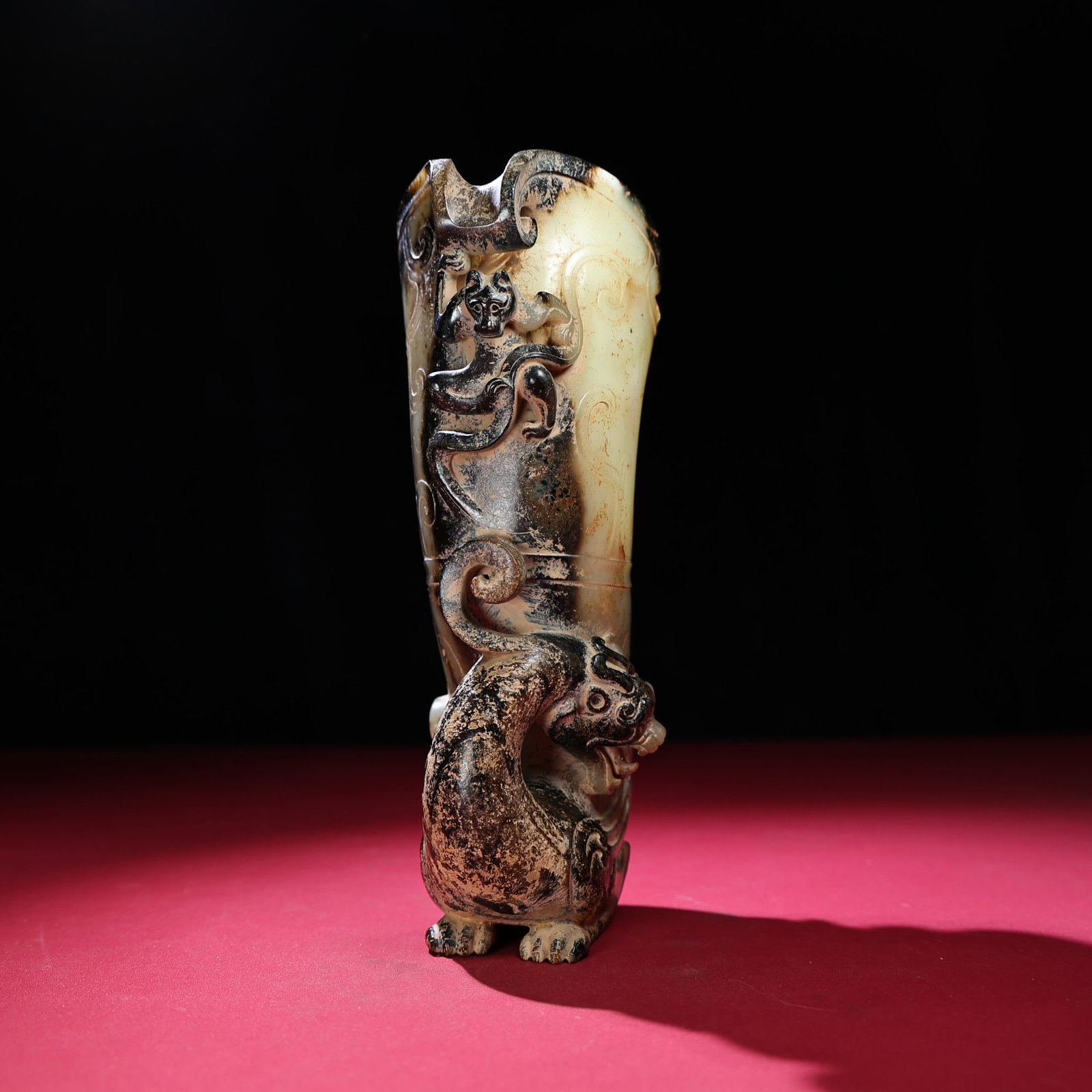 An Exquisite White Jade Dragon Pattern Cup - 7