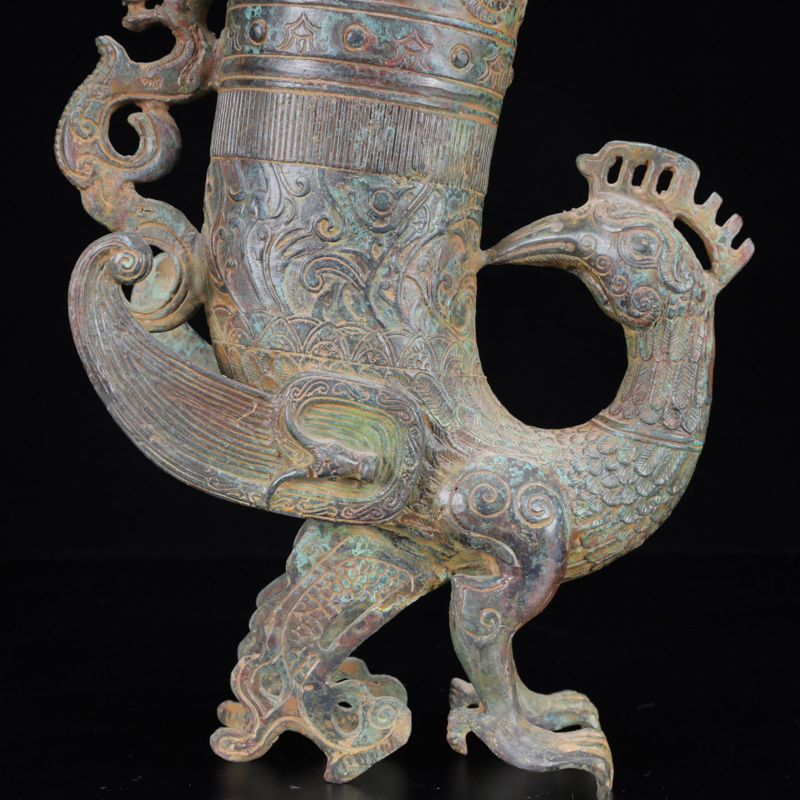 An Archaic Bronze Phoenix Pattern Cup - 13