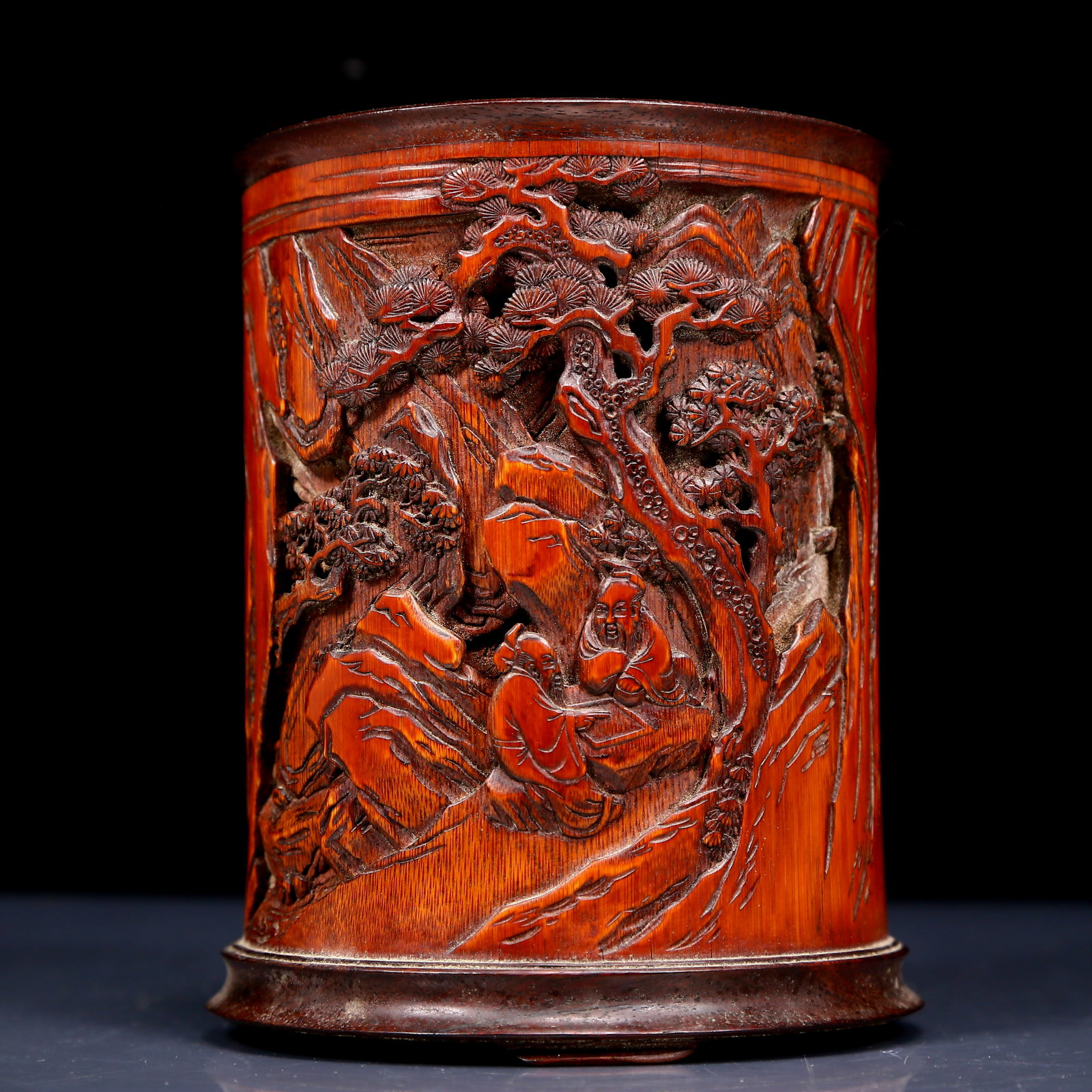 An Exquisite Bamboo Character and Story Pattern Brush Pot (1 of 7)