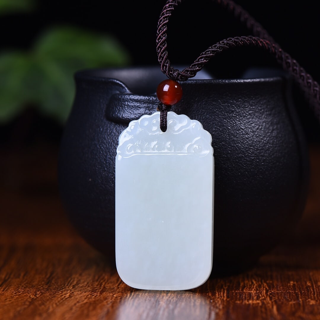 An Exquisite White Jade Pendant: An Exquisite White Jade Pendant,Size:1.7inx0.9in 白玉挂件