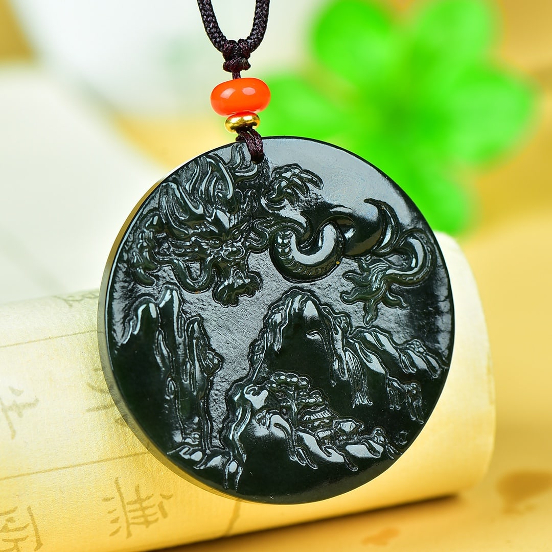An Exquisite Jasper Dragon Pattern Pendant - 3