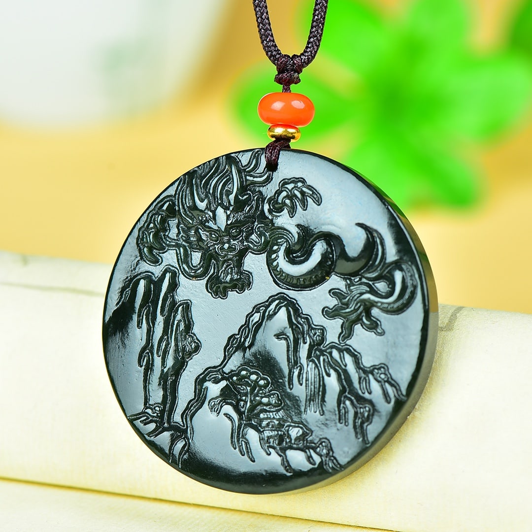 An Exquisite Jasper Dragon Pattern Pendant - 4