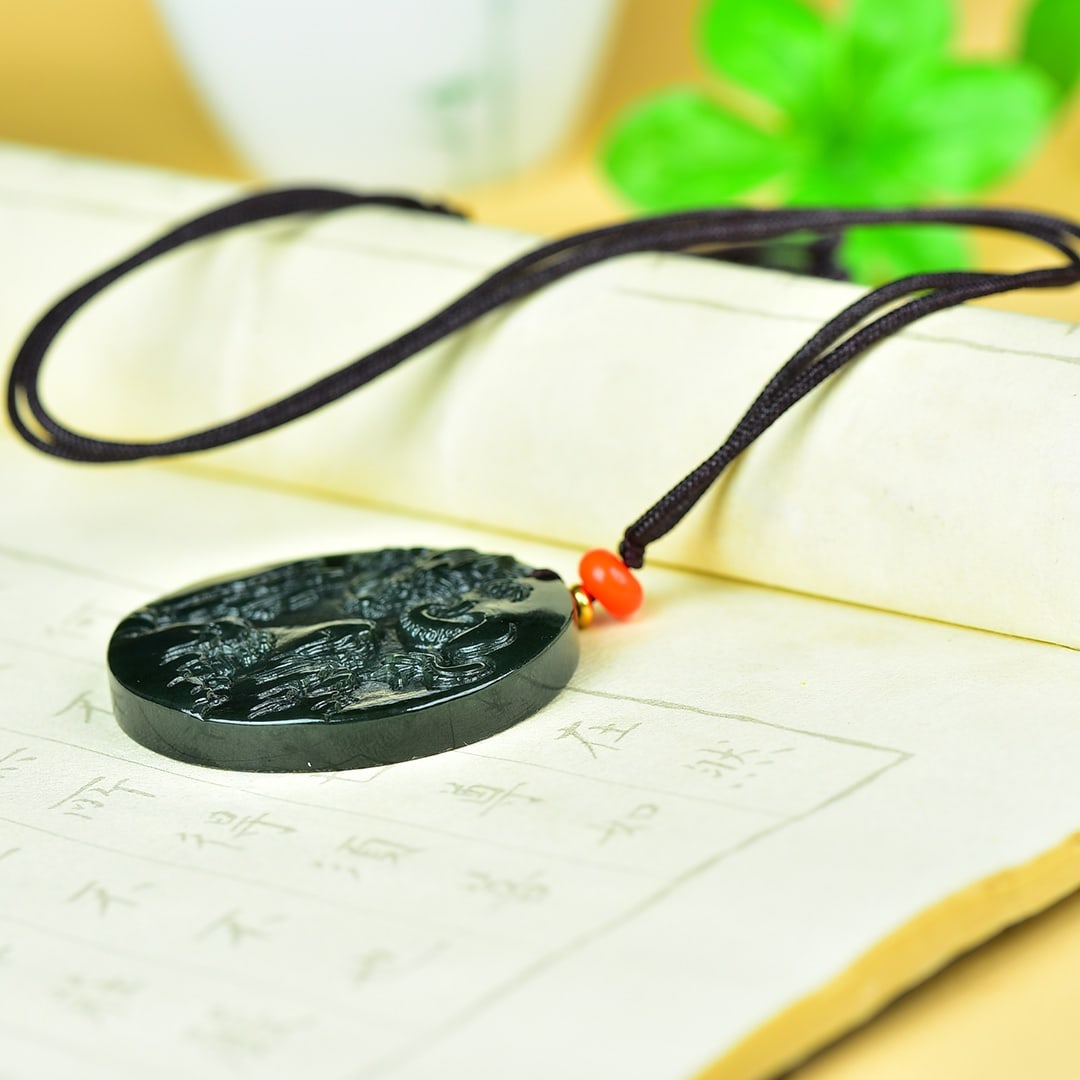 An Exquisite Jasper Dragon Pattern Pendant - 5