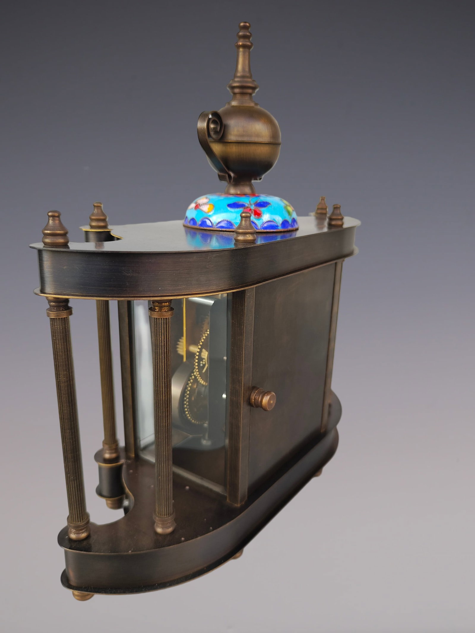 An Exquisite Bronze Lotus Pattern Clock - 6