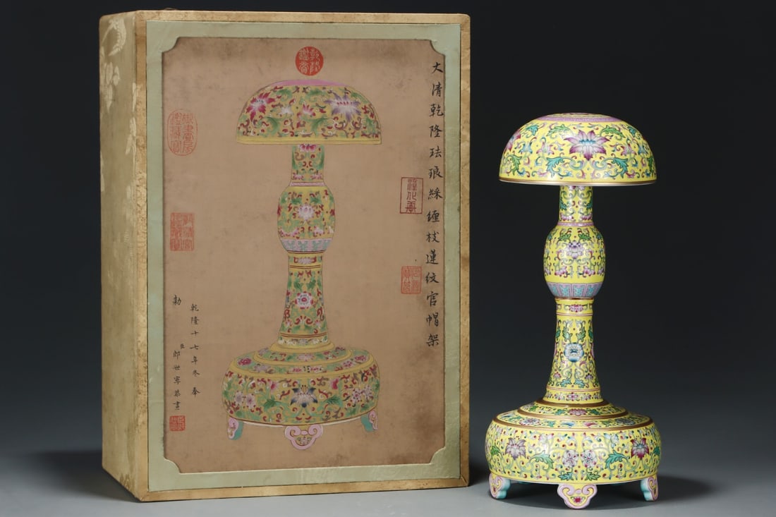 An Exquisite Enamel Lotus Pattern Hatstand - 2