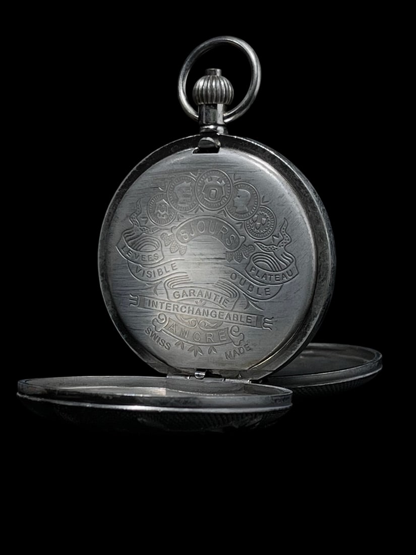An Exquisite Silver Flower Pattern Pocket watch - 3