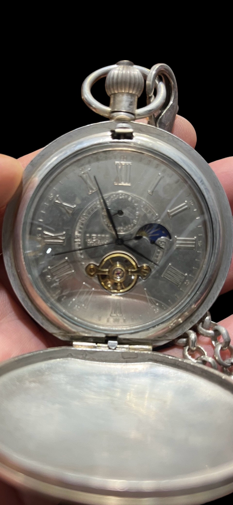 An Exquisite Silver Flower Pattern Pocket watch - 4