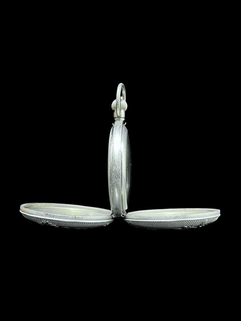 An Exquisite Silver Flower Pattern Pocket watch - 5