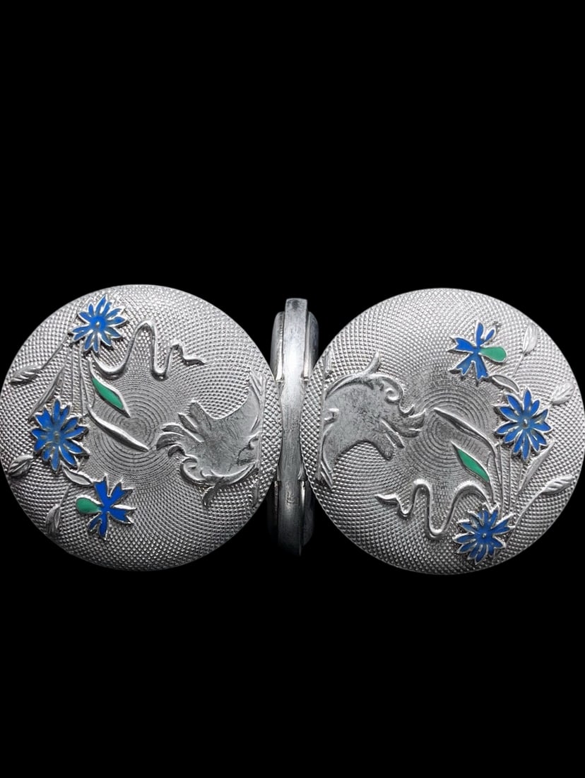 An Exquisite Silver Flower Pattern Pocket watch - 6