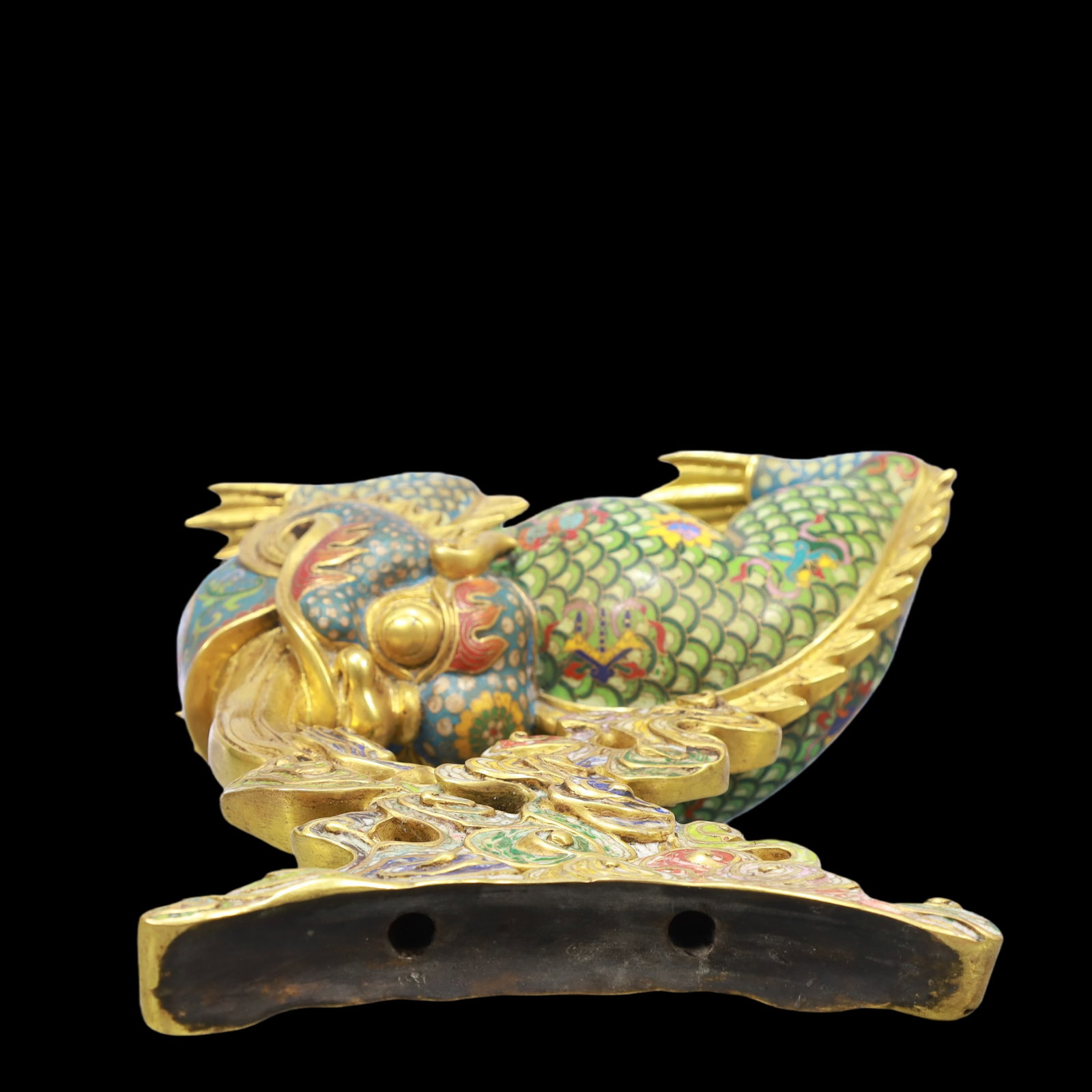 A Exquisite Cloisonne Seawater Pattern Pine and Crane Pattern Sika Deer Pattern Landscape Pattern - 9