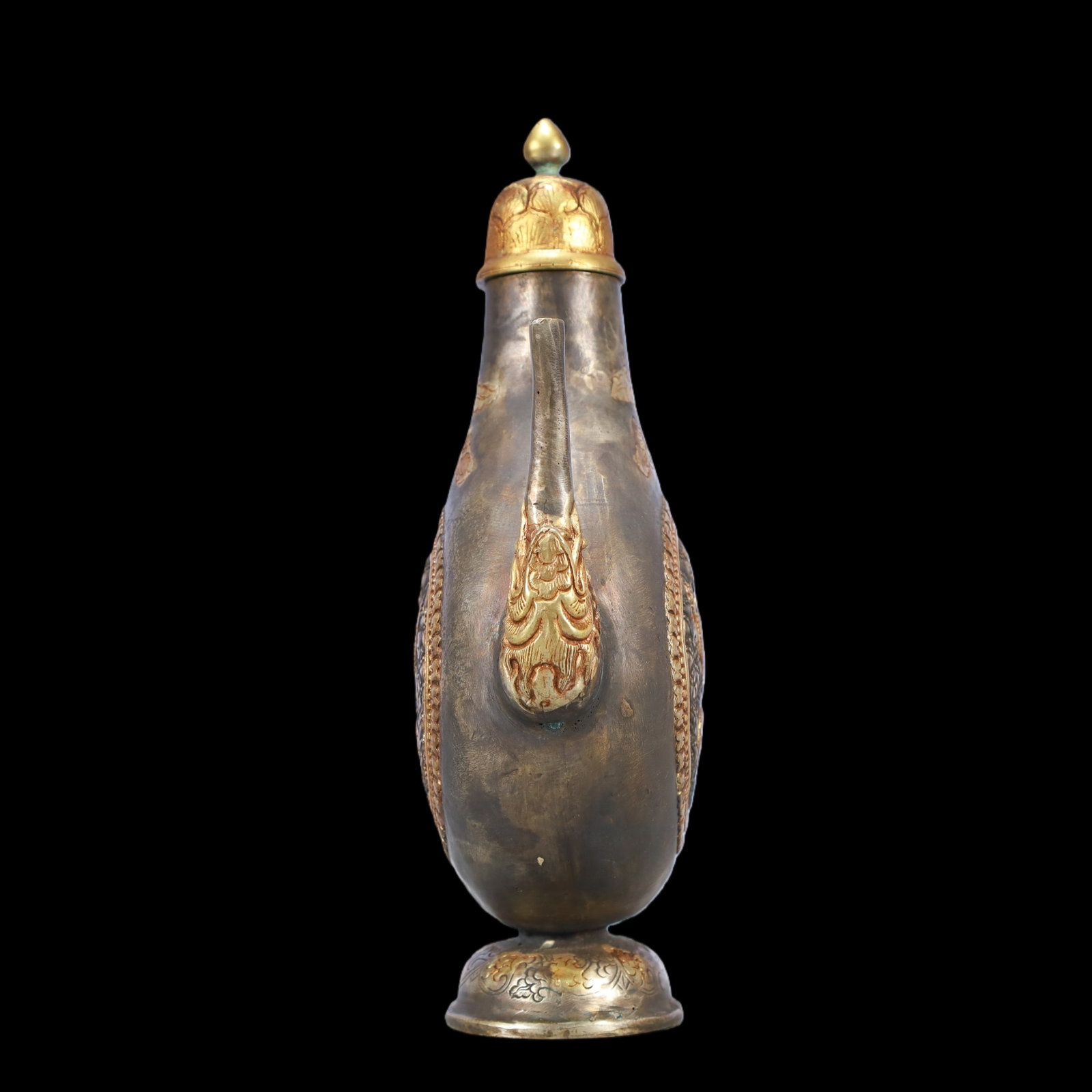 A Exquisite Gilt Silver Dragon Pattern Ewer - 3