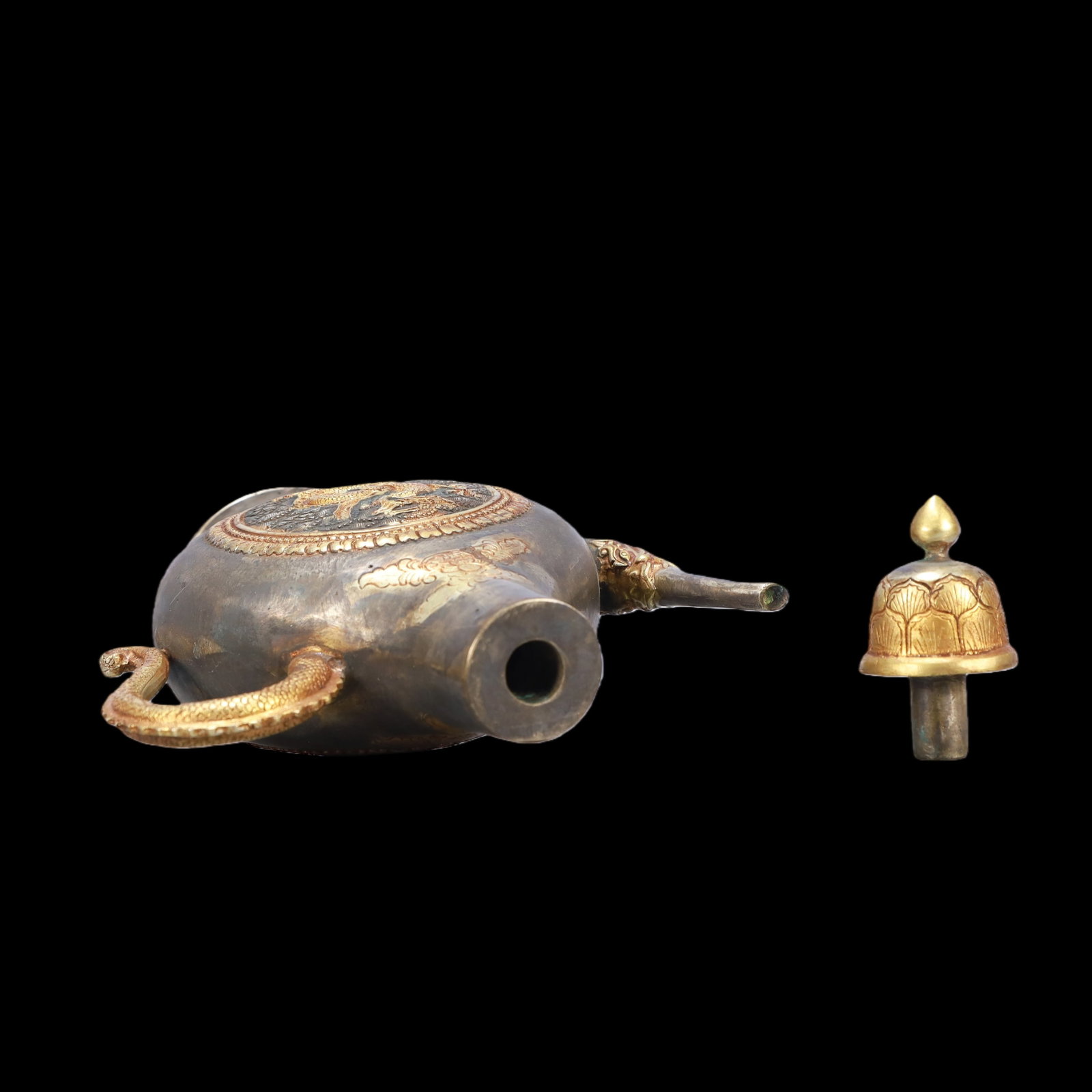 A Exquisite Gilt Silver Dragon Pattern Ewer - 7