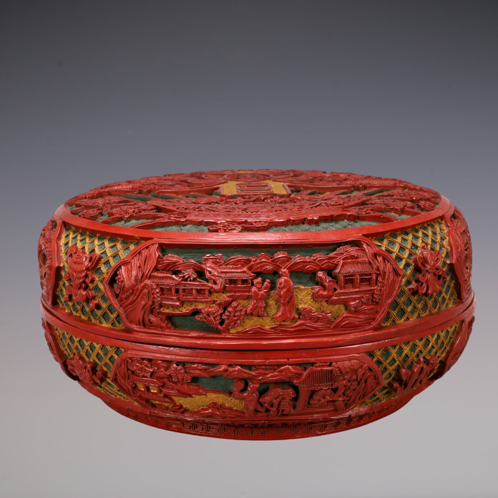 A Exquisite Carved Red Lacquer Character and Story Pattern Dragon Pattern Box (1 of 16)