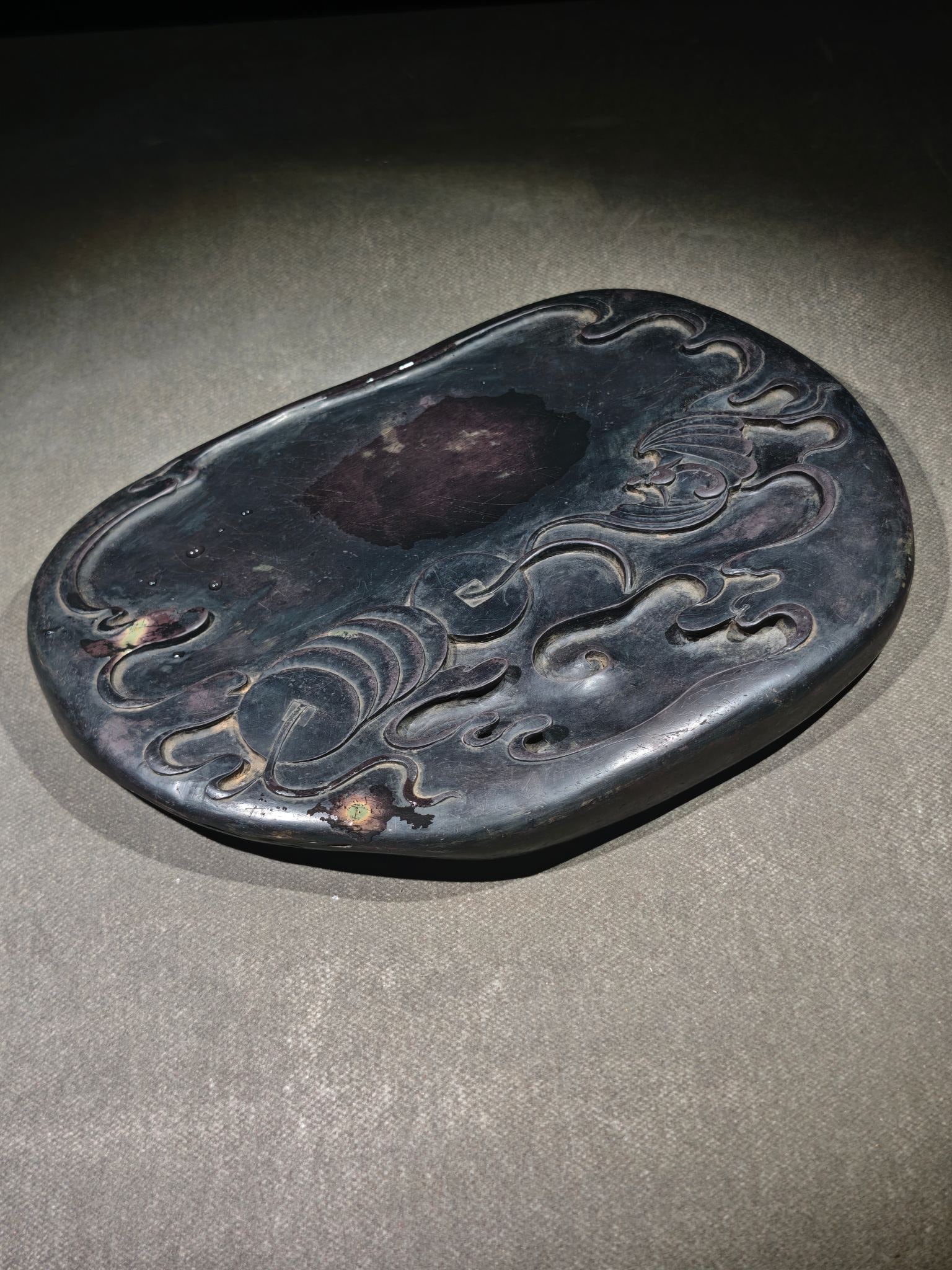 An Exquisite Auspicious Cloud Pattern with poem Inkstone - 7
