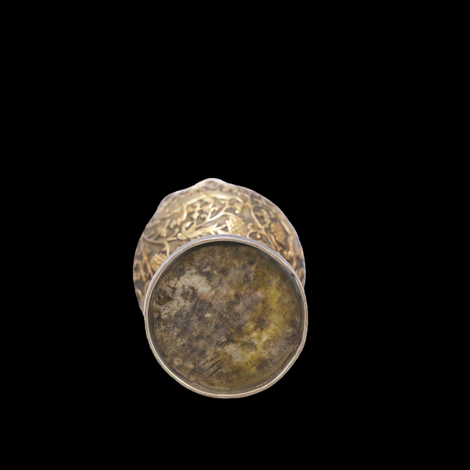 A Exquisite Gilt Silver Lotus Pattern Auspicious Beast Pattern Vase - 6