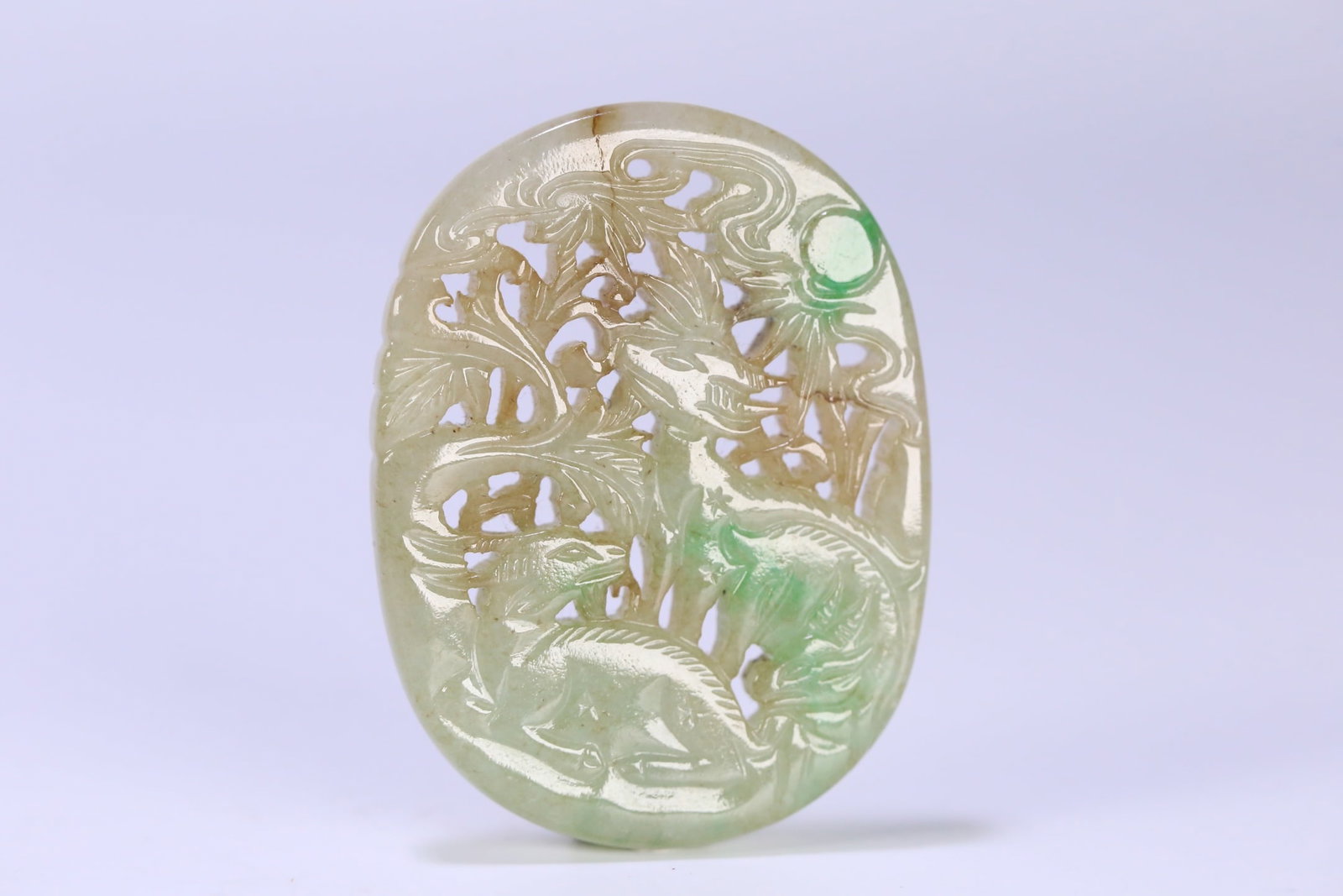 An Exquisite Jadeite Auspicious Beast Pattern Brand (1 of 9)