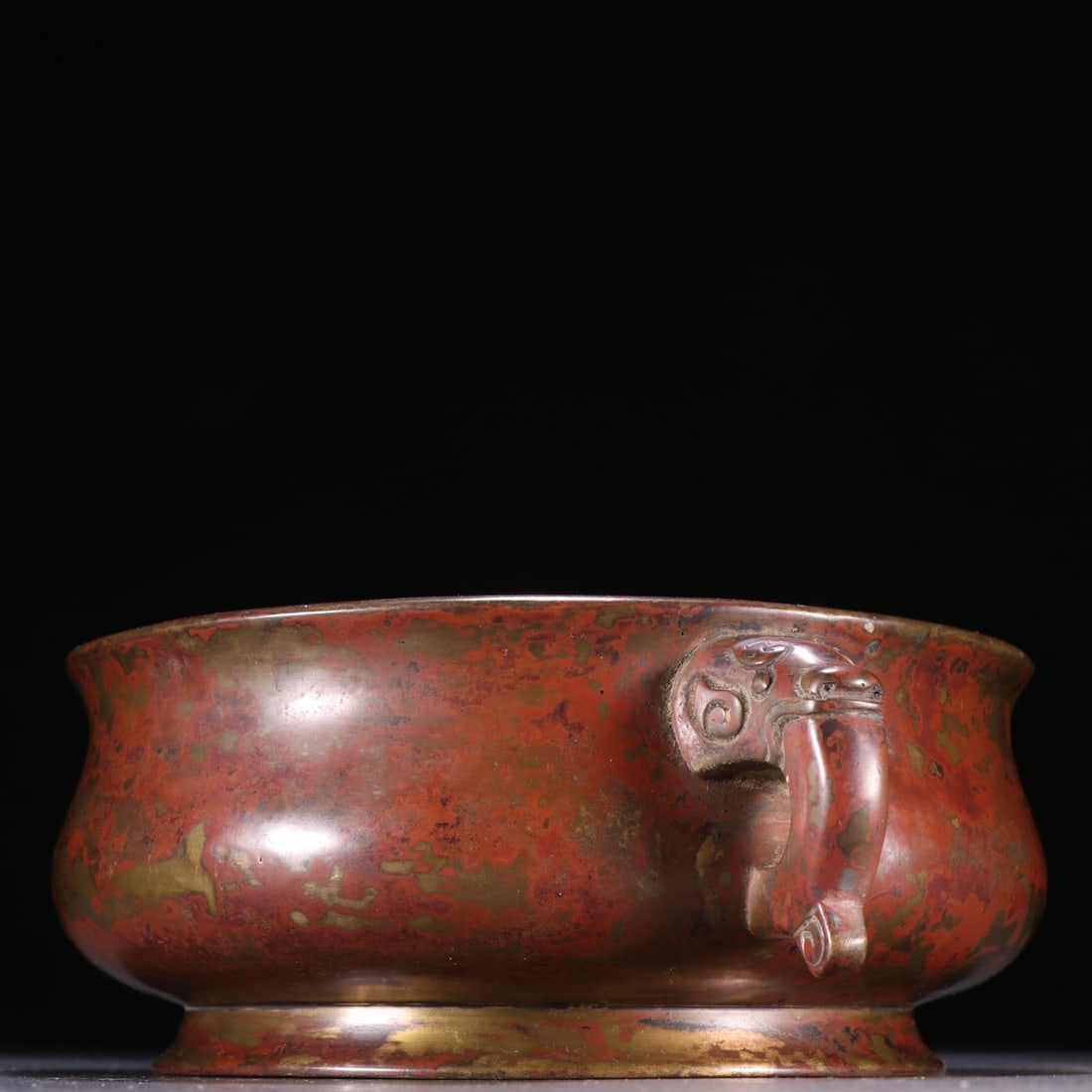 An Exquisite Bronze Dragon Pattern Double-Ears Censer - 3