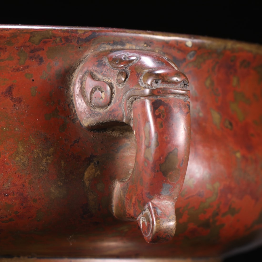 An Exquisite Bronze Dragon Pattern Double-Ears Censer - 4