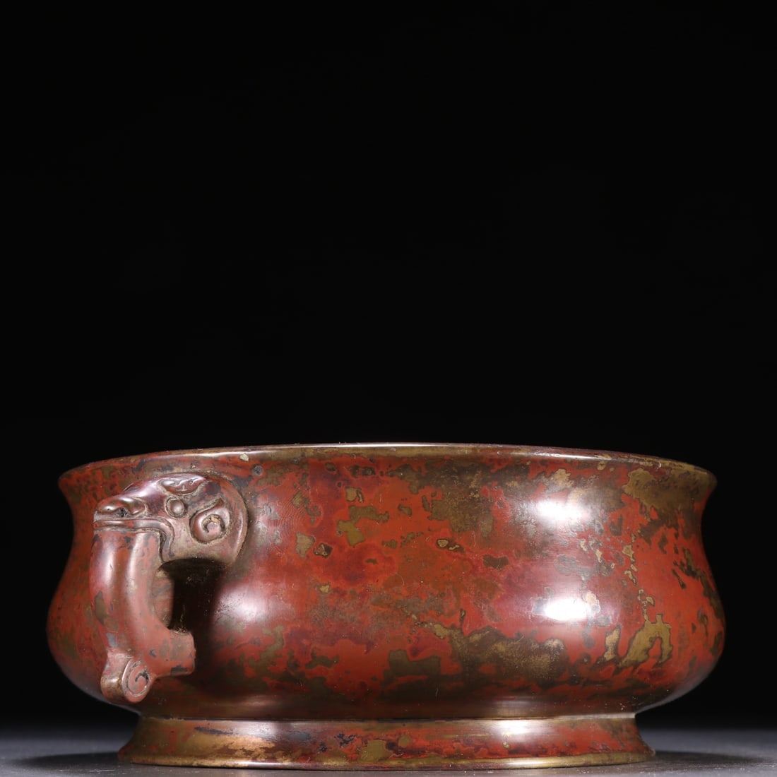 An Exquisite Bronze Dragon Pattern Double-Ears Censer - 5