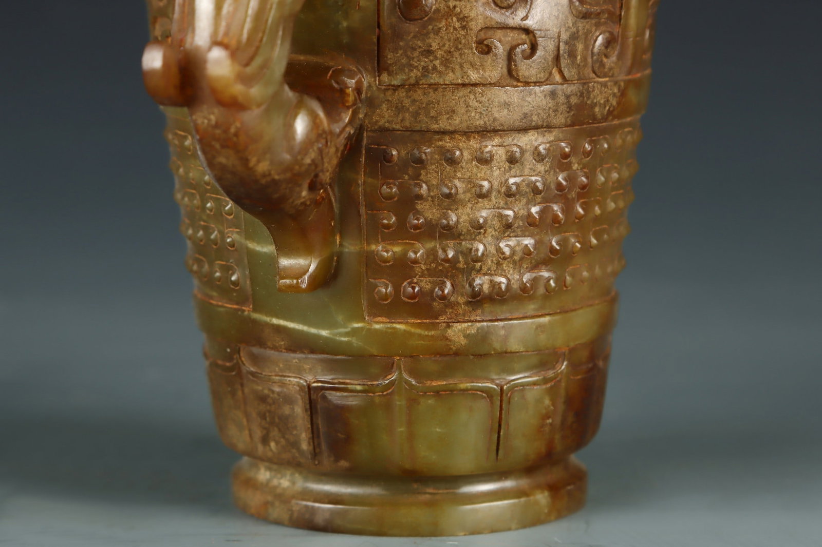 An Exquisite White Jade Beast-Face Pattern Cup - 5