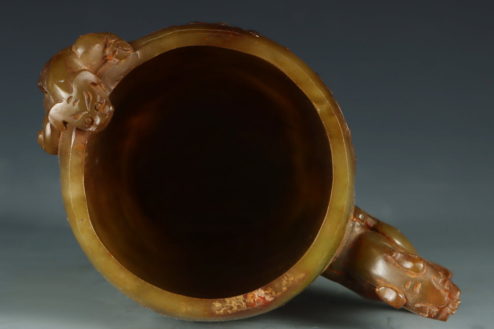 An Exquisite White Jade Beast-Face Pattern Cup - 7