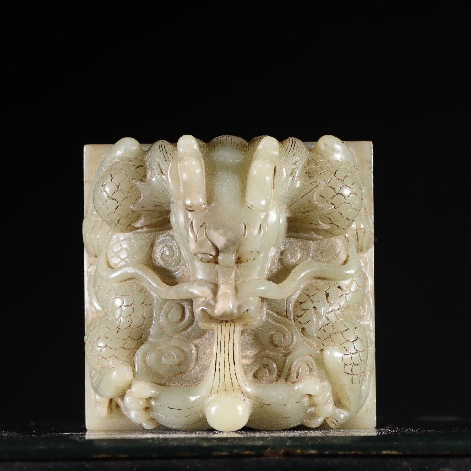 An Exquisite White Jade Dragon Pattern Seal - 5