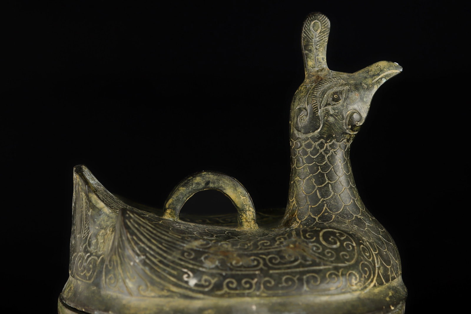 An Exquisite Bronze Beast-Face Pattern Ewer - 6